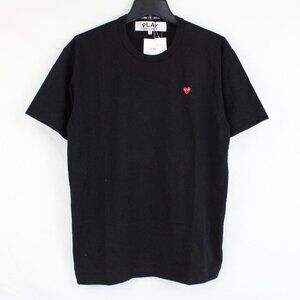 NWT Comme Des Garcons Play Heart Logo Patch T-Shirt in Black Size Large